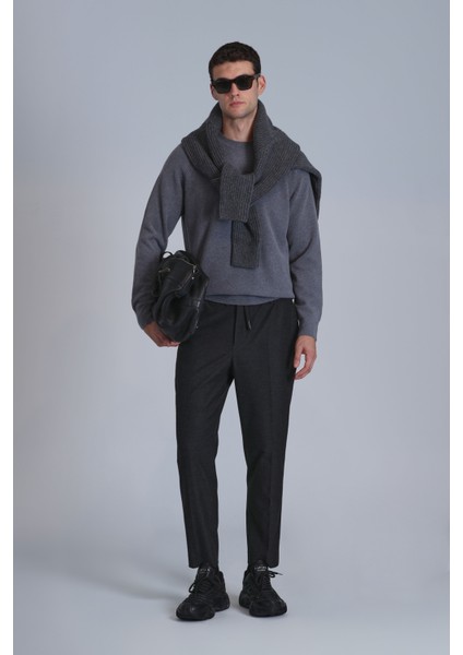 Pier Spor Erkek Chino Pantolon Slim Fit Koyu Gri