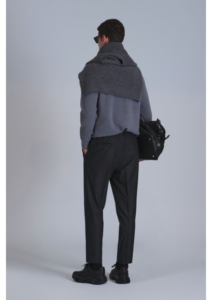 Pier Spor Erkek Chino Pantolon Slim Fit Koyu Gri