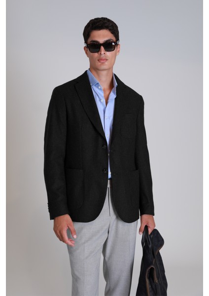 Dor Spor Erkek Blazer Ceket Slim Fit Siyah