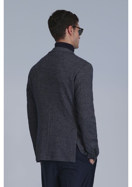 April Spor Erkek Blazer Ceket Slim Fit Lacivert