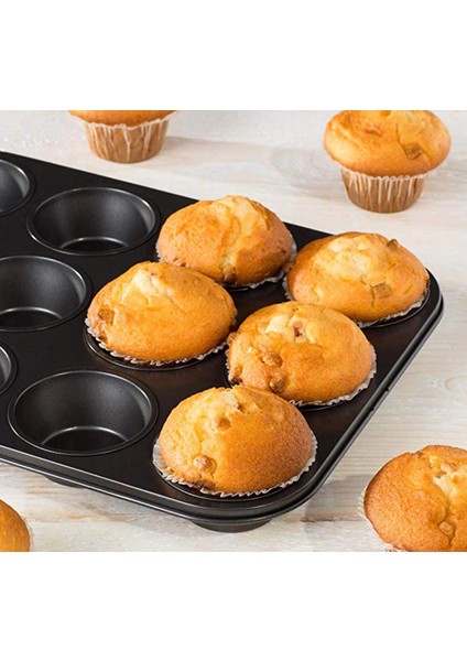 12 Bölmeli Metal Yapışmaz Muffin Kek Kalıbı fiyatları