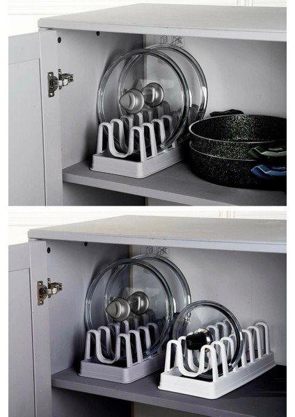 6 Bölmeli Tencere Kapak Rafı - Tencere Kapak Organizeri fiyatları