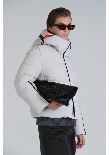 Shay Kaz Tüyü Kadın Mont Siyah