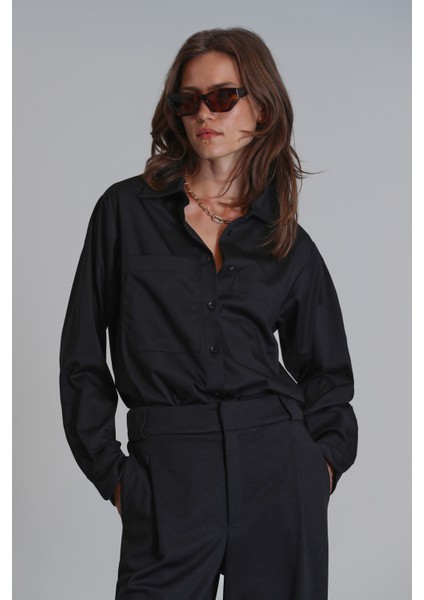 Darrel Kadın Gömlek Regular Fit Siyah