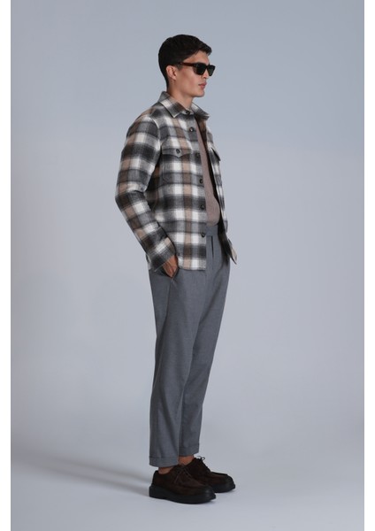 Fresher Erkek Basic Gömlek Slim Fit Kum