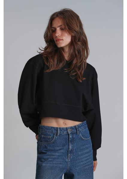 Olıvıa Kadın Örme Sweatshırt Siyah