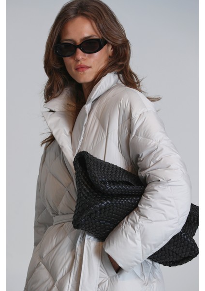 Lucy Kaz Tüyü Kadın Mont Siyah