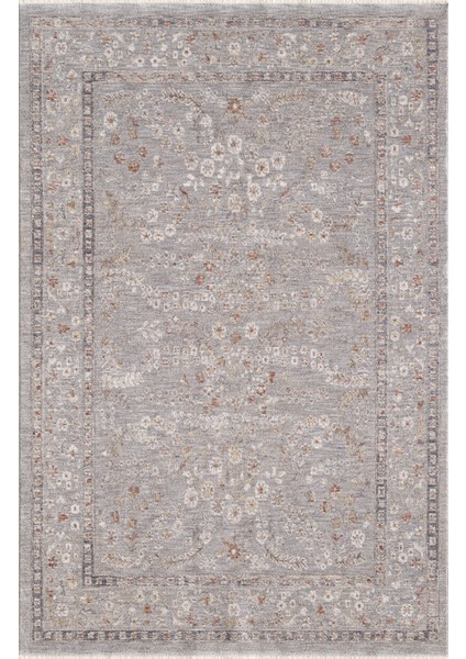 Frezia Floral Bambu Polyester Oturma Odası Salon Mutfak Halısı Eskitme Çiçekli Vintage Halı
