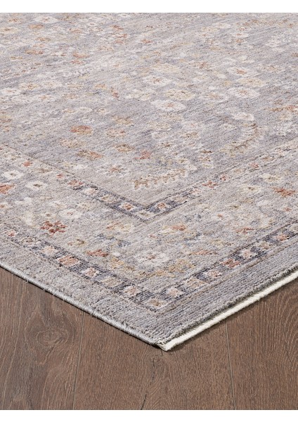Frezia Floral Bambu Polyester Oturma Odası Salon Mutfak Halısı Eskitme Çiçekli Vintage Halı