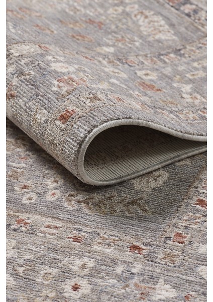 Frezia Floral Bambu Polyester Oturma Odası Salon Mutfak Halısı Eskitme Çiçekli Vintage Halı