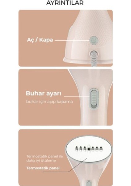 Pembe Portatif Buharlı Dikey Kırışık Giderici Ütü, Kolay ve Hızlı Kullanım indirimleri