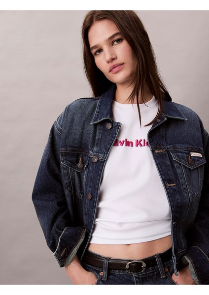 Kısa Kollu 2 Renkli 3D Nakışlı Logolu Kadın T-Shirt LV047D205G-YAA indirimleri