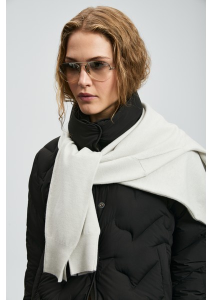 Desert Kaz Tüyü Kadın Mont Siyah