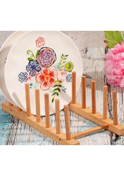 Bambu Ahşap Tabaklık Tabak Standı 6 Lı fiyatları