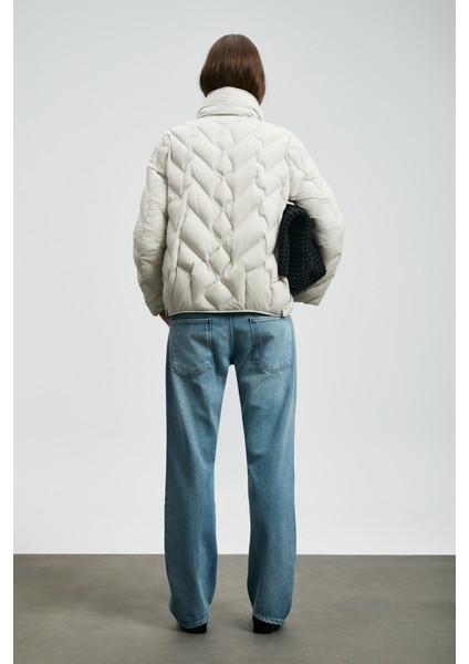 Desert Kaz Tüyü Kadın Mont Siyah