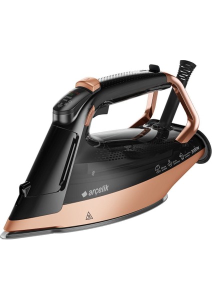 3000 W Aria™ Expert Buharlı Ütü, 280 gr Şok Buhar, 350 ml Kapasite, Siyah