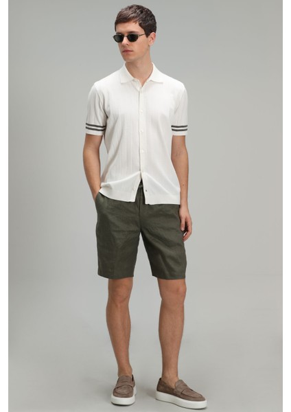 Peler Spor Erkek Chino Şort Slim Fit Lacivert