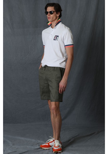 Peler Spor Erkek Chino Şort Slim Fit Lacivert