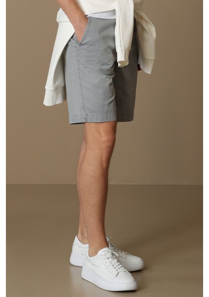 Zegler Spor Erkek Chino Şort Slim Fit Mavi