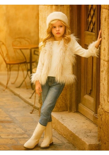 Kız Çocuk Tüylü Şık Tasarım Yelek fiyatları