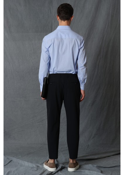 Salen Erkek Smart Gömlek Slim Fit Mavi