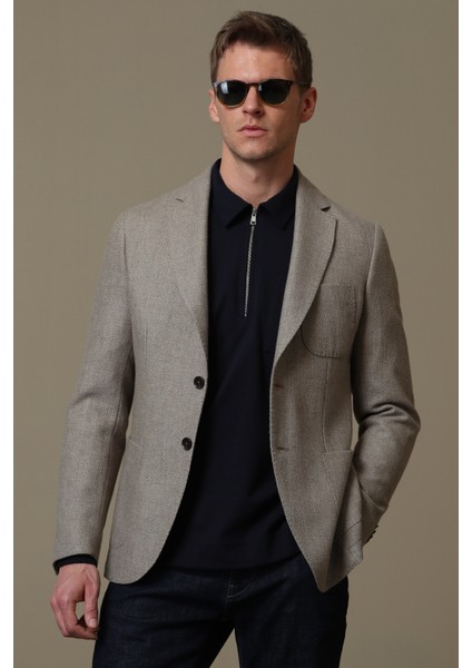 Gabrıel Spor Erkek Blazer Ceket Slim Fit Kahverengi