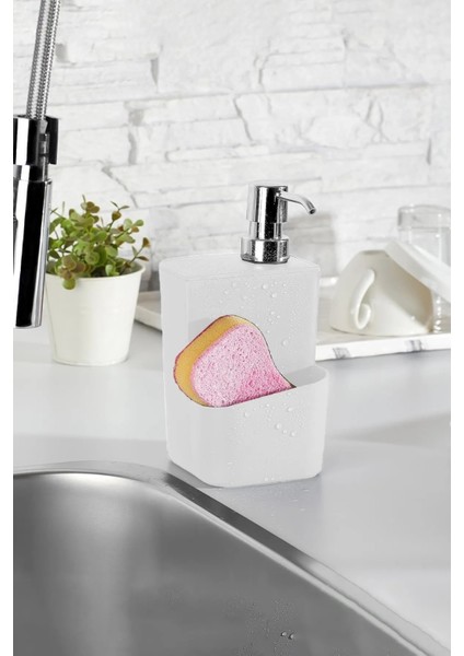 650 ml 2&amp;#39;si 1 Arada Akıllı Sabunluk ve Süngerlik