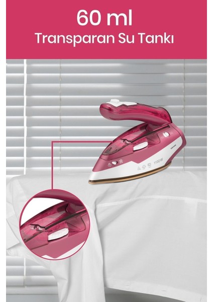 Kompakt Seramik Tabanlı Şok Buharlı Katlanabilir Seyahat Ütüsü, Pratik ve Kullanışlı fiyatları