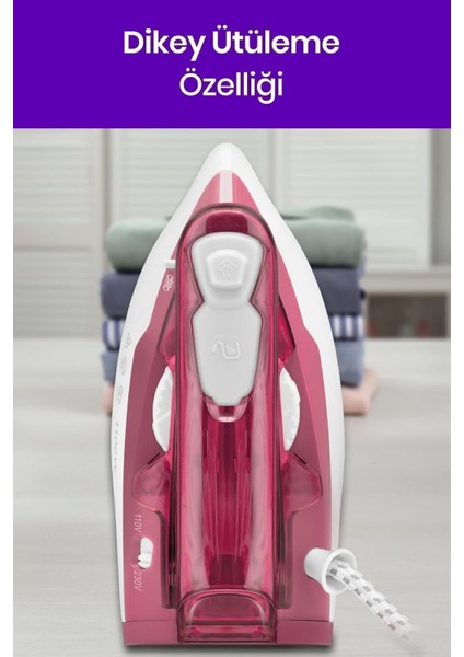 Kompakt Seramik Tabanlı Şok Buharlı Katlanabilir Seyahat Ütüsü, Pratik ve Kullanışlı