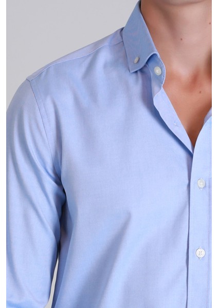 Danıel Erkek Basic Gömlek Slim Fit Gri