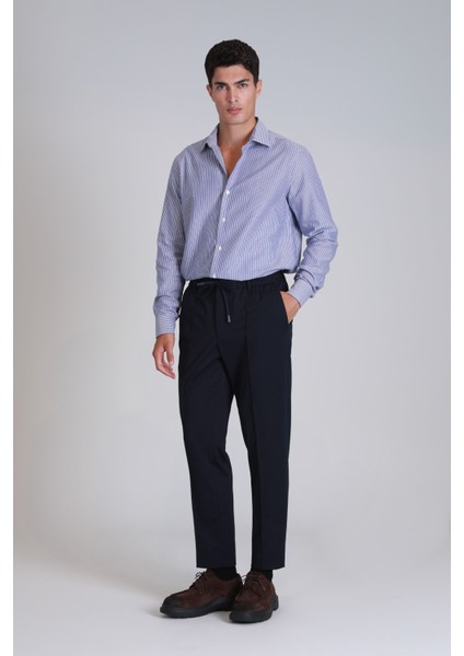Strıt Erkek Basic Gömlek Slim Fit Lacivert
