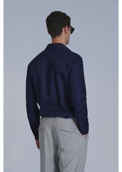 Wonder Erkek Basic Gömlek Comfort Fit Lacivert