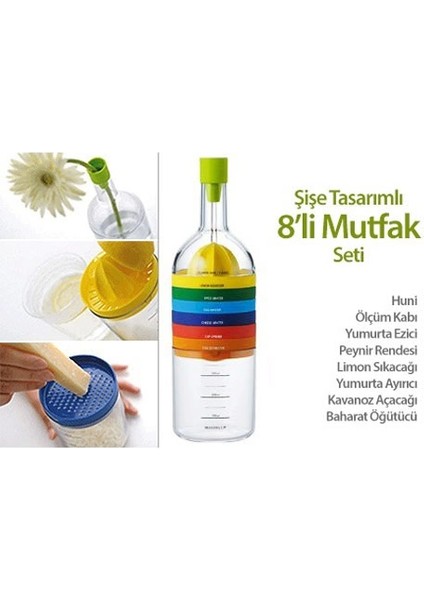 8 Bin Tools Şişe Şeklinde Mutfak Seti