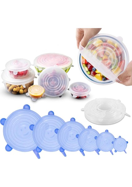 Tazeliği Koruyan 6 Lı Silikon Strech Kapaklar indirimleri