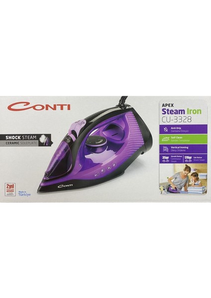 Bej Seramik Tabanlı Ütü CU-3328, Şık ve Kullanışlı Ev Aksesuarı