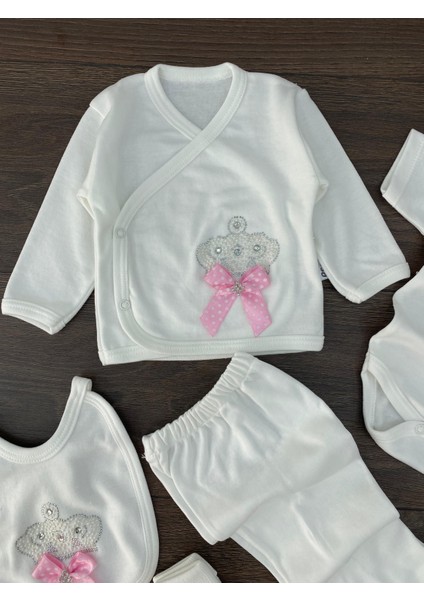 “bebek 10’lu Hastane Çıkış Seti Taç Desenli Pamuklu Yenidoğan Kız Erkek 0-3 Ay (Mavi & Pembe)” indirimleri