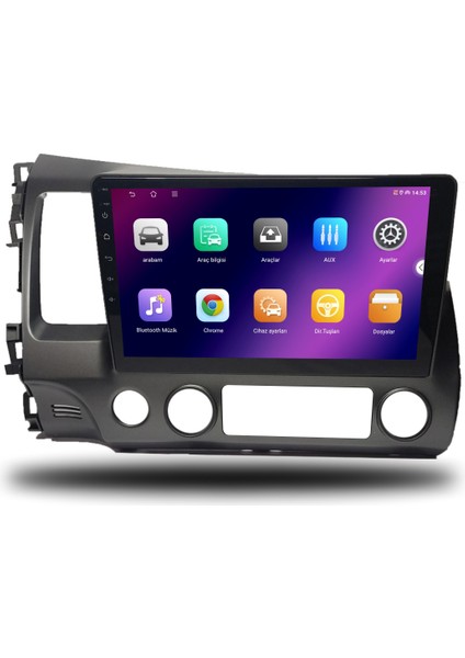 Carplayer Honda Civic Fd6 2007-2011 Uyumlu Android Multimedya 8gb Ram 128GB Hafıza fiyatları
