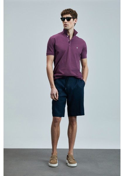 Peler Spor Erkek Chino Şort Slim Fit Siyah