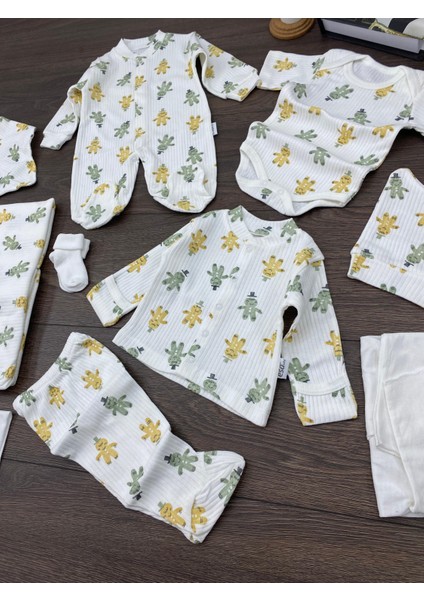 “bebek 10’lu Hastane Çıkış Seti Ayıcık Desenli Pamuklu Yenidoğan Kız Erkek 0-3 Ay”