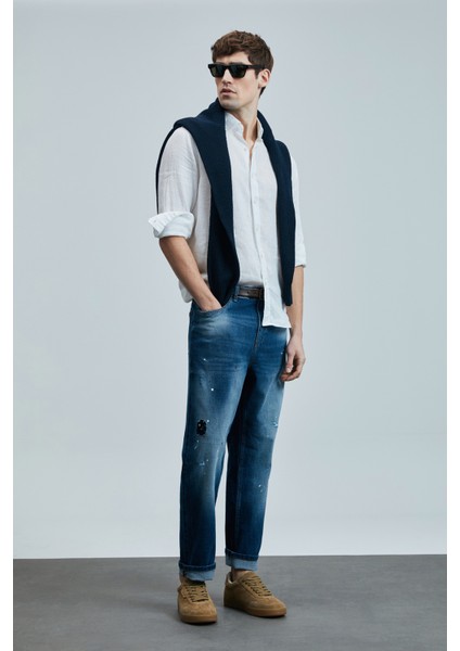 Salvator Smart Jean Erkek Pantolon Slim Fit Mavi