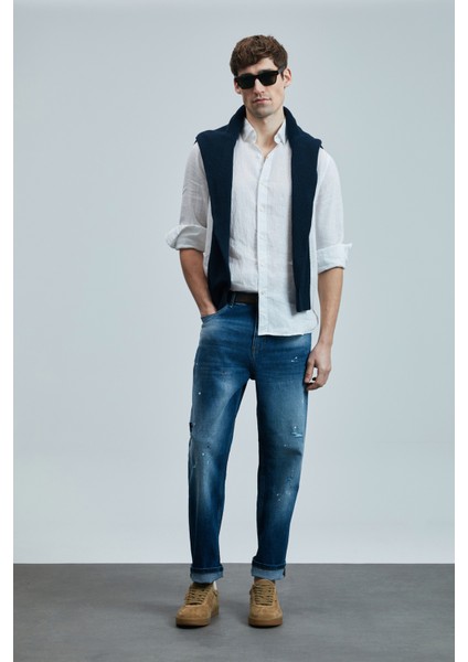 Salvator Smart Jean Erkek Pantolon Slim Fit Mavi