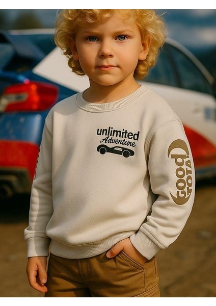Erkek Çocuk Pamuklu Unlimited Yazılı Tasarım Sweatshirt fırsatları