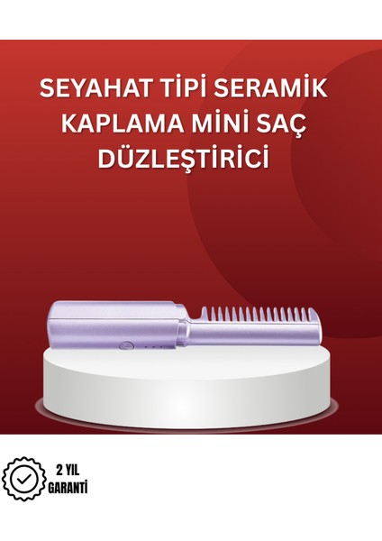 Renkli Isıtmalı Saç Düzleştirici Fırça, Kablosuz ve Hafif Tasarım
