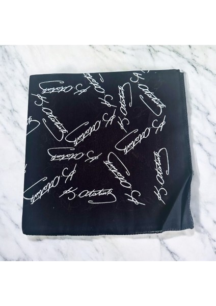 Atatürk Imzalı Kırmızı ve Siyah 2'li Renk Unisex Cotton Bandana Fular 23 Nisan Bandana fırsatları
