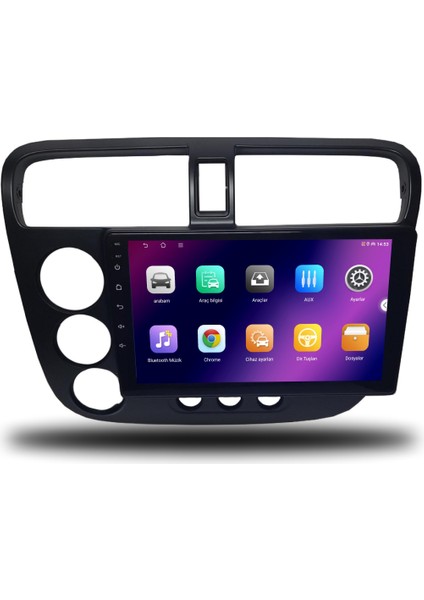 Carplayer Honda Civic V-Tec 2001-2006 Uyumlu Android Multimedya 6gb Ram 64GB Hafıza fiyatları