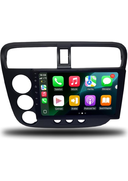 Carplayer Honda Civic V-Tec 2001-2006 Uyumlu Android Multimedya 6gb Ram 64GB Hafıza modelleri