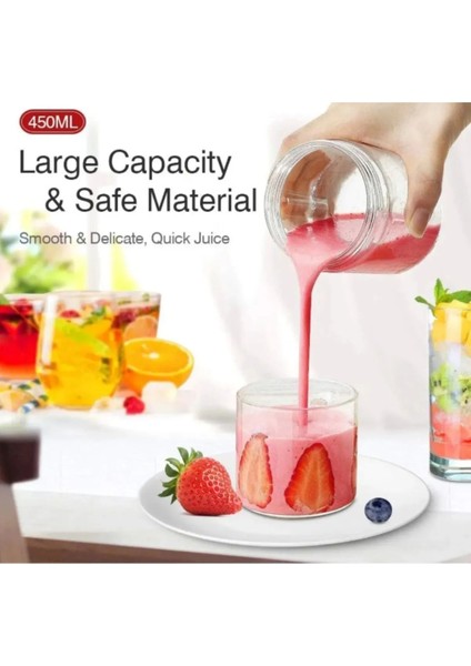 450 ml Taşınabilir Metal Kişisel Blender, Shake ve Smoothies Için Şık ve Güçlü Tasarım