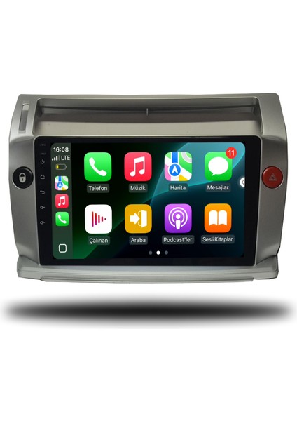 Carplayer Citroen C4 2005-2010 Uyumlu Android Multimedya 8gb Ram 128GB Hafıza modelleri
