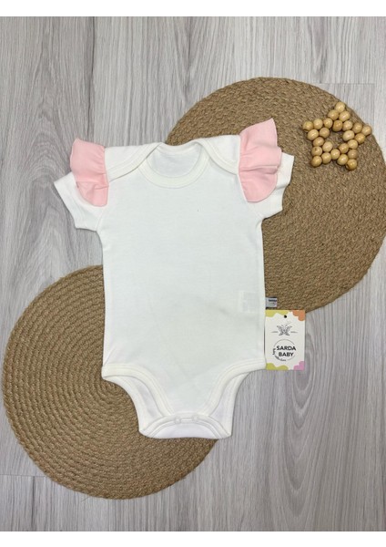, Fırfır Detaylı, Kız Bebek, Çıtçıtlı Badi