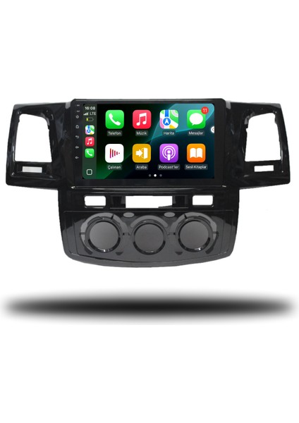 Carplayer Toyota Hilux 2008-2015 Manuel Klima Uyumlu Android Multimedya 8gb Ram 128GB Hafıza modelleri